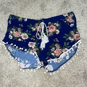 Floral Print Soft Shorts L